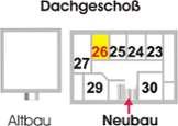 Neubau - Dachgeschoß - Zimmer Nr. 26