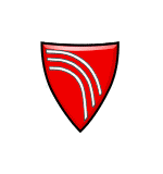 Wappen der Gemeinde Bidingen; In Rot drei gebogene silberne Flankenleisten.