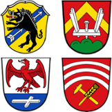 Wappen der vier Mitgliedsgemeinden