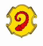 Wappen des Marktes Burgsinn; In Gold ein rotes Widderhorn