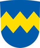 LogoWappen der Stadt Pfaffenhofen a.d.Ilm; In Blau ein goldener Zickzackbalken.