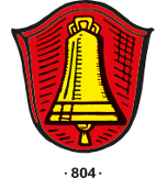 Wappen der Gemeinde Gilching; In Rot eine goldene Glocke.